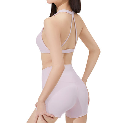 Yoga Bralette Set with Neck Tie, Stylish Workout Apparel for Women