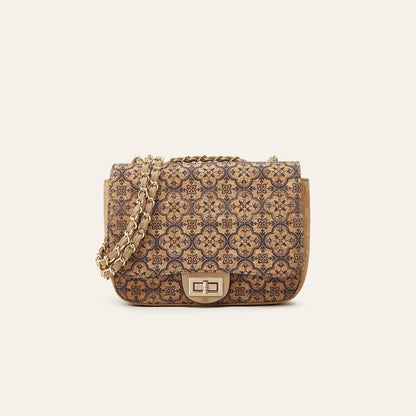 Vintage Ethnic Print Cork Crossbody Bag Fashion Shoulder Bag
