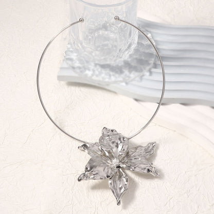 Statement Floral Pendant Choker 3D Minimalist Hip Hop