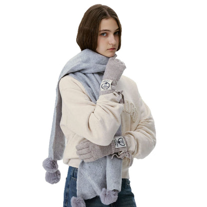Stylish Knit Gloves with Bow Design and Touchscreen Functionality