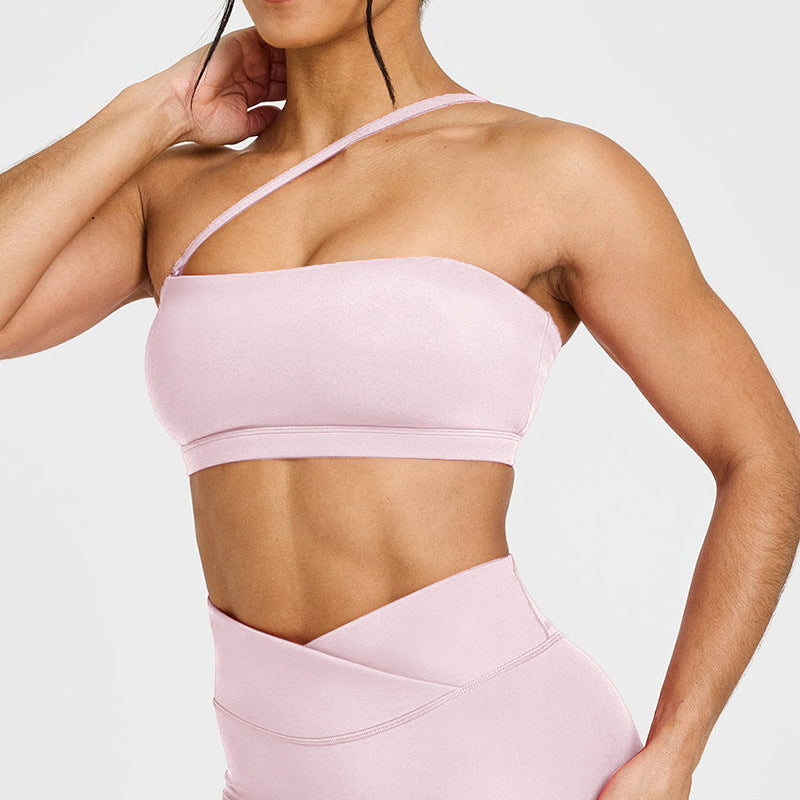 Women's Sports Bra Cross Back Athletic Top for Running and Yoga