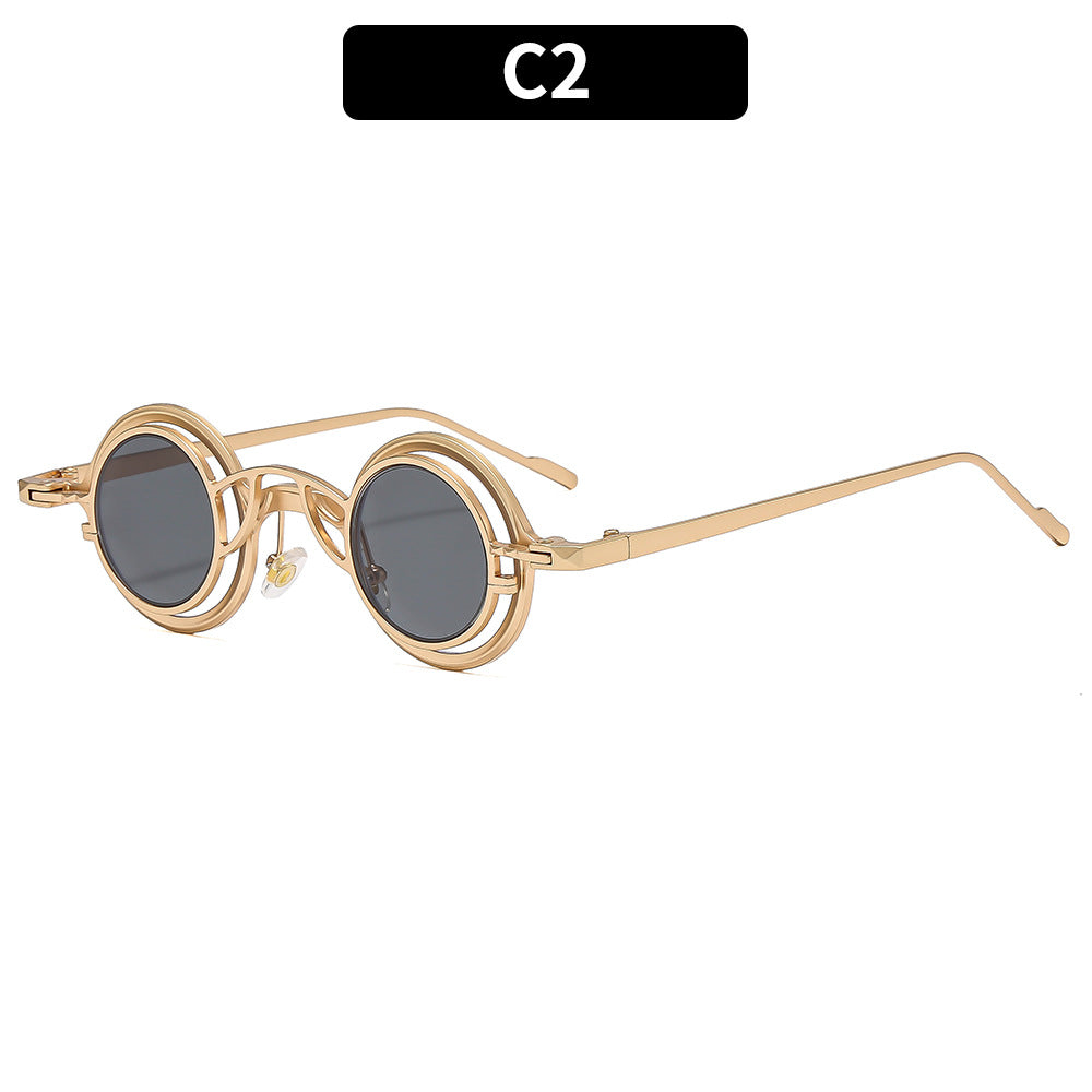 Retro Round Metal Sunglasses Stylish UV400 Protection