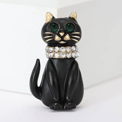 Cat Enamel Brooch Animal Jewelry Alloy Fashion Pin