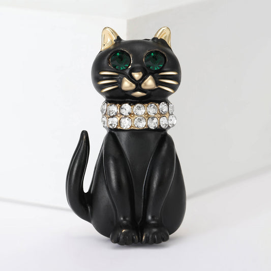 Cat Enamel Brooch Animal Jewelry Alloy Fashion Pin