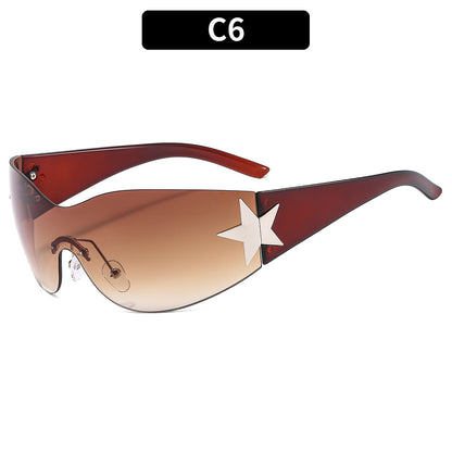 Y2K Star Design Aviator Sunglasses UV400 Protection
