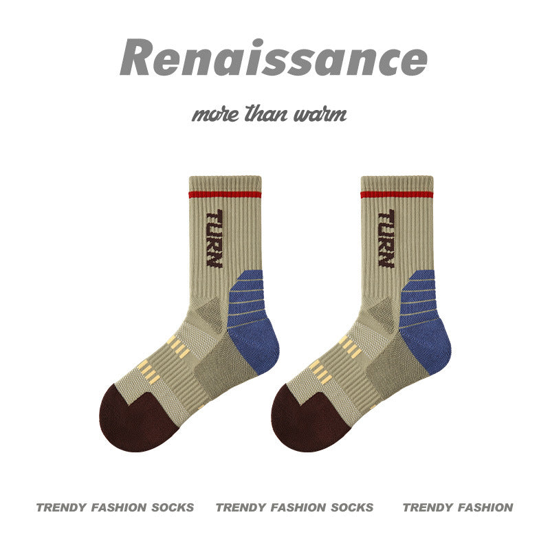 Combed Cotton Colorblock Sport Socks Moisture Wicking
