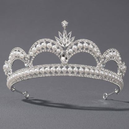 Luxury Rhinestone Princess Crown Headpiece for Birthdays and Weddings