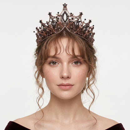 Baroque Style Crystal Crown for Weddings and Parties