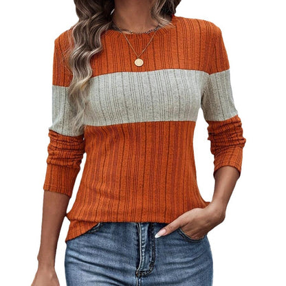 Loose Casual Colorblock T-Shirt for Women