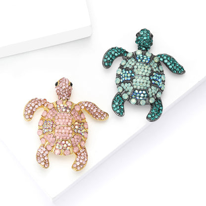Alloy Turtle Brooch with Rhinestones for Men and Women