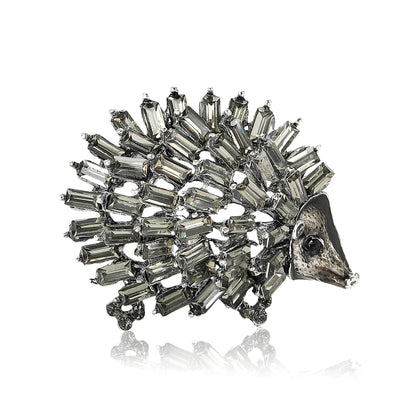 Creative Cartoon Hedgehog Alloy Rhinestone Brooch Fashionable Accessory