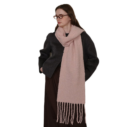 Wool Tassel Scarf Soft Breathable Versatile Wrap for Women