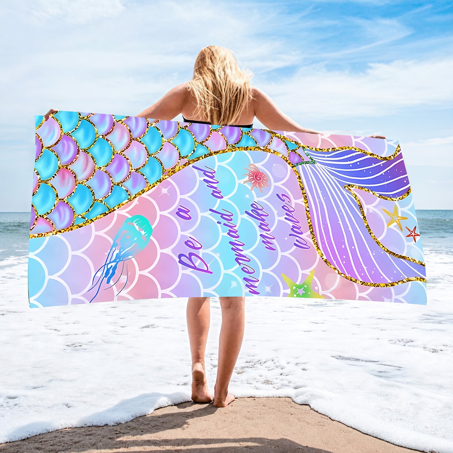 Custom Turtle Beach Towel Ultra-Soft Microfiber Digital Print