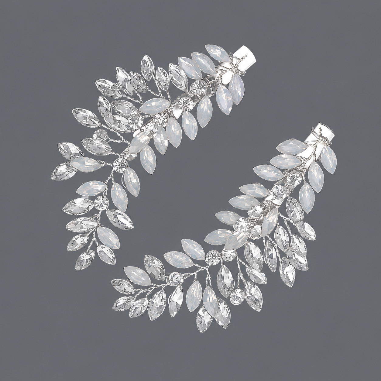 Elegant Floral Hair Clips with Pearl and Rhinestone Accents