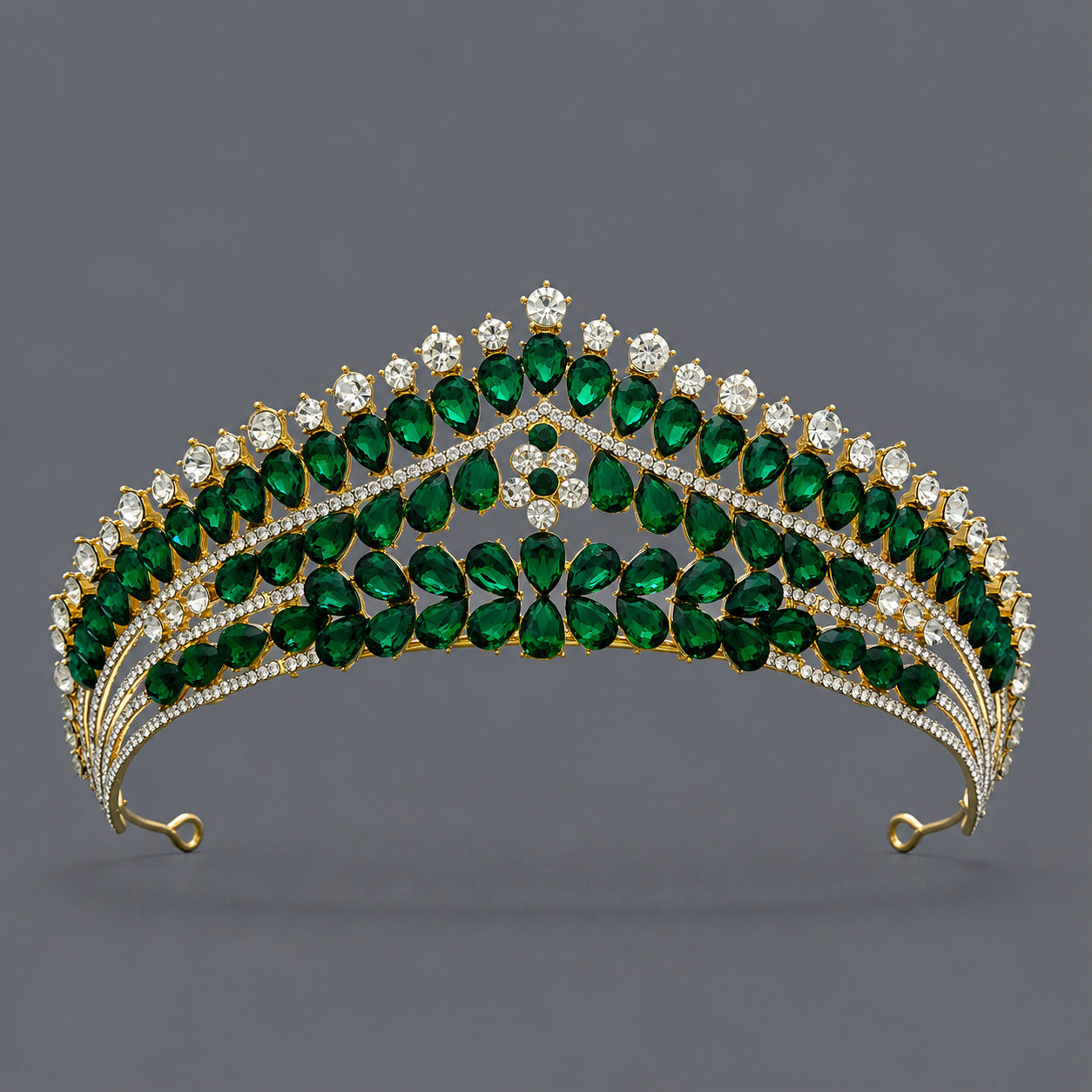 Vintage Luxurious Rhinestone Alloy Crown Headpiece for Women Party Events