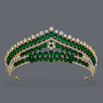 Vintage Luxurious Rhinestone Alloy Crown Headpiece for Women Party Events