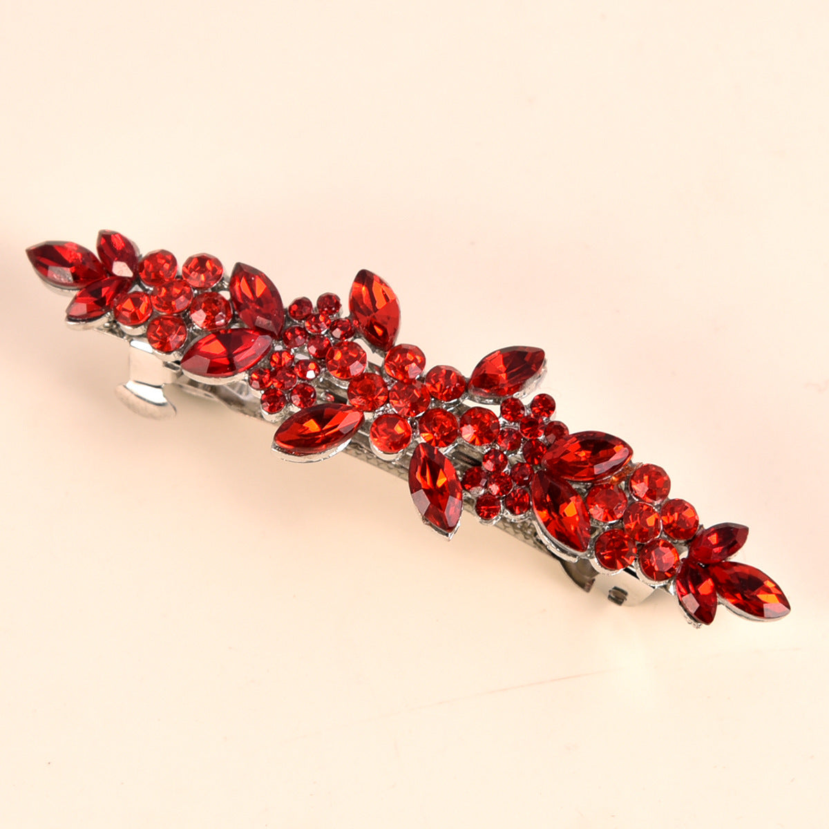 Petal Shaped Alloy Spring Rhinestone Hair Clips Bridal