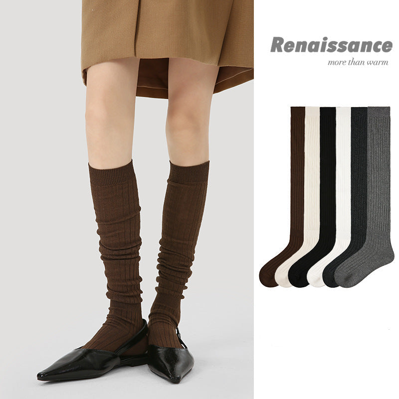 Over The Knee Solid Cotton Compression Socks