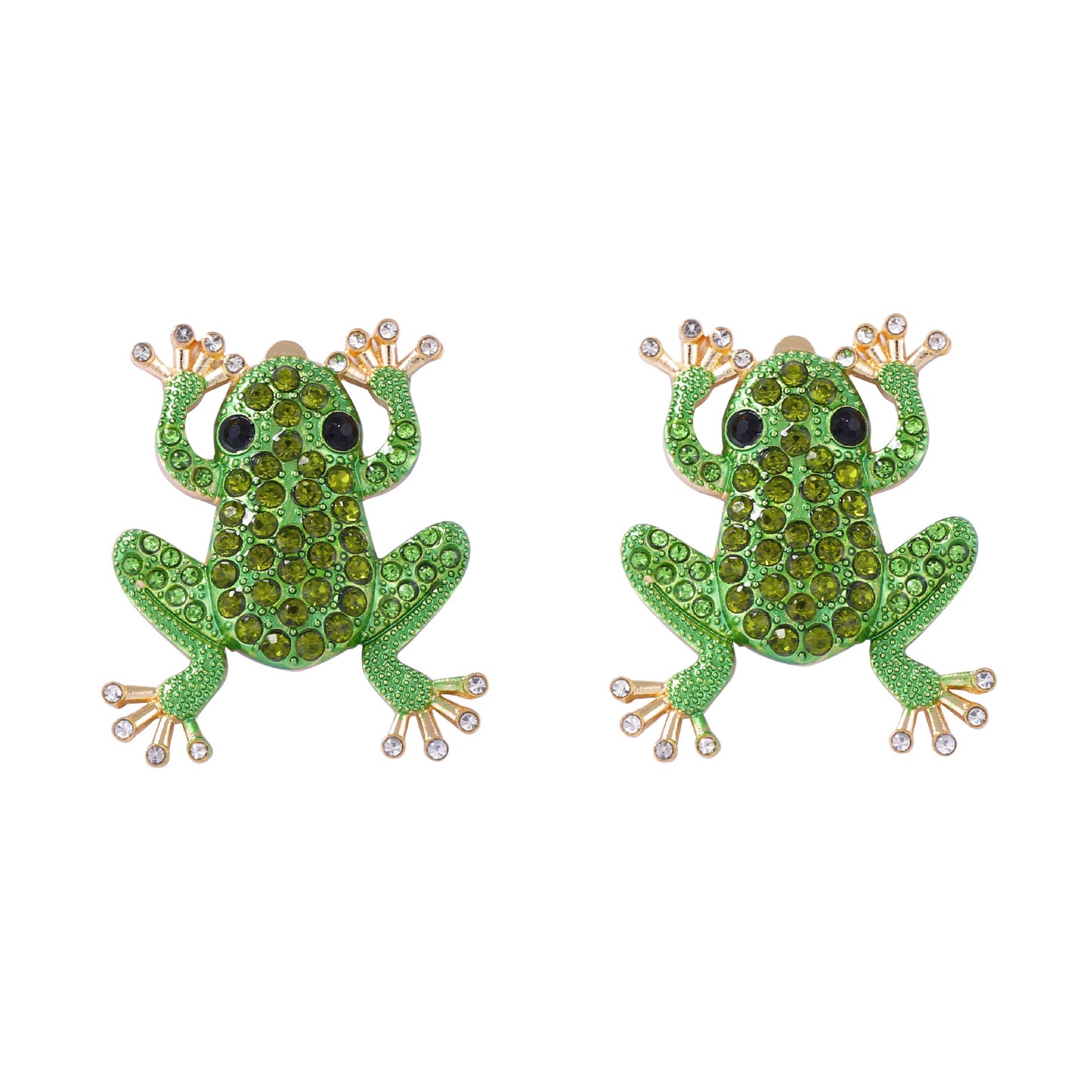 Stud Earrings Frog Pearl Zircon Stainless Posts Chic