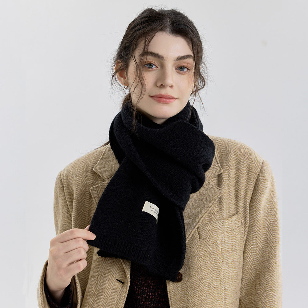 12-Color Solid Knit Scarf for Women and Men - Versatile Cozy Neck Warmer