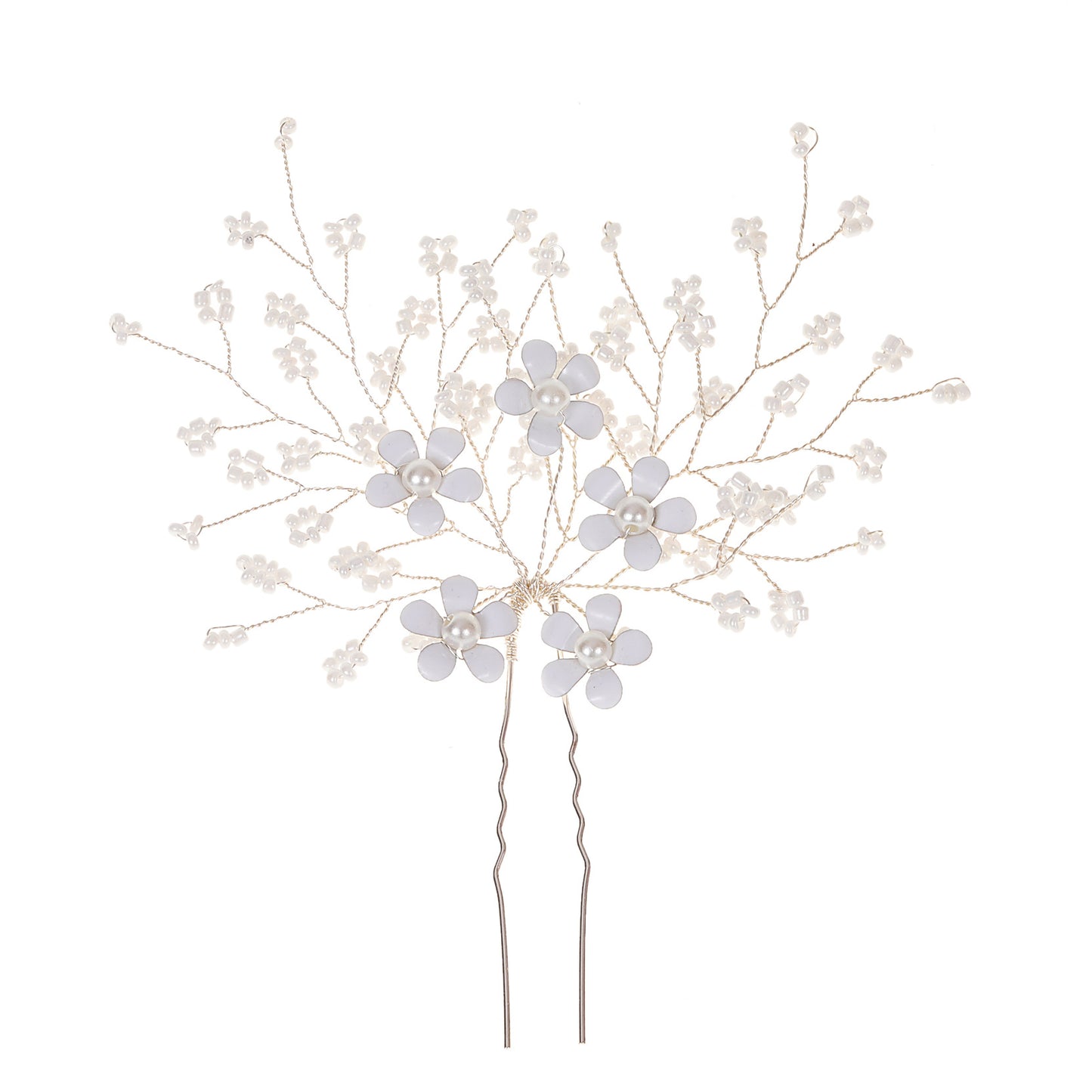 Floral U Shaped Hairpin Wedding Hairpiece