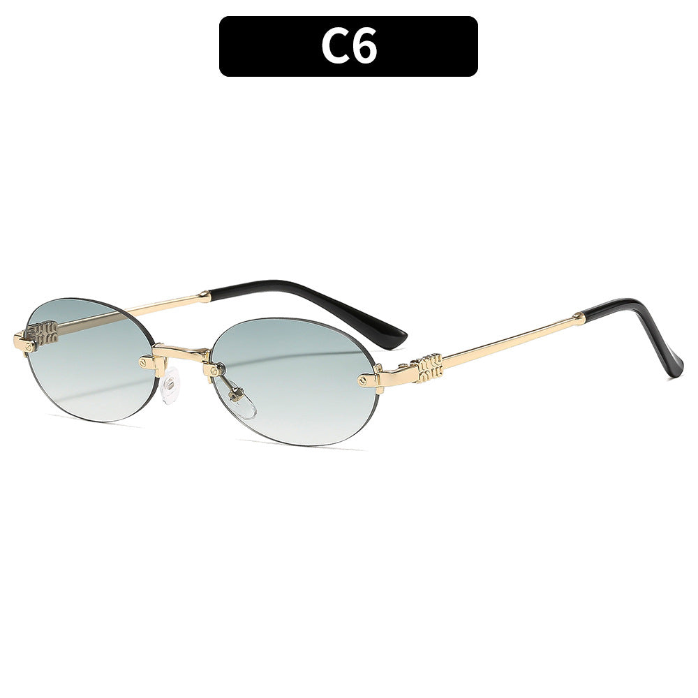 Oval Frame UV400 Sunglasses Stylish for Outdoor Activities