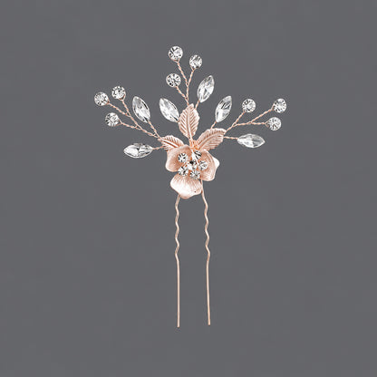 Elegant Handmade U-Shaped Hairpins with Rhinestones for Weddings