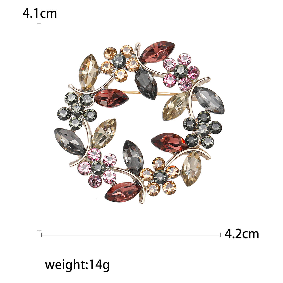 Crystal Olive Branch Brooch Fashion Floral Accessory