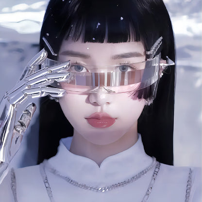 Futuristic Cyberpunk Oversized Sunglasses Trendy Party Shades