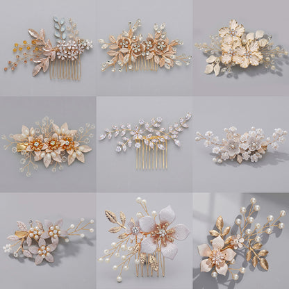 Exquisite Pearl and Crystal Flower Headpiece for Bridal Photoshoots
