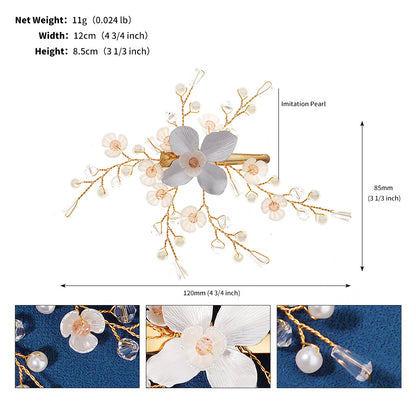 Handmade Floral Pearl Hair Clips for Weddings and Parties