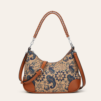 Trendy Ethnic-Inspired Cork Shoulder Bag