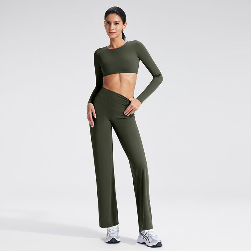 Backless Sports T-Shirt Set with Removable Pads for Women