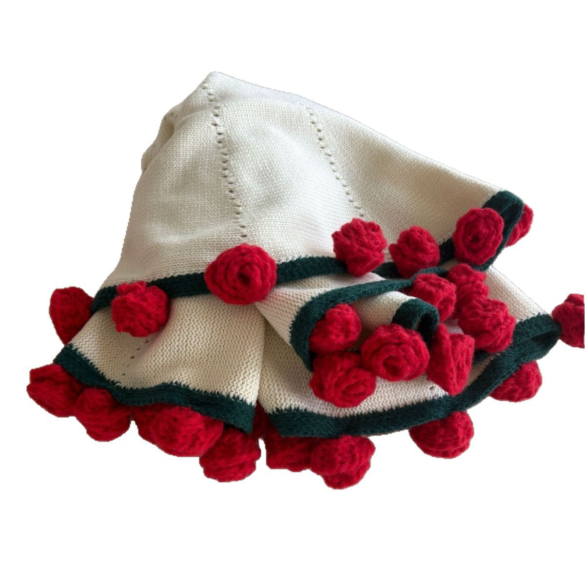 Handwoven Rose Bouquet Blanket Soft Plush Throw for Office Napping
