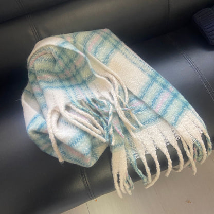 Trendy Plaid Scarf Plush Warm Women’s Shawl