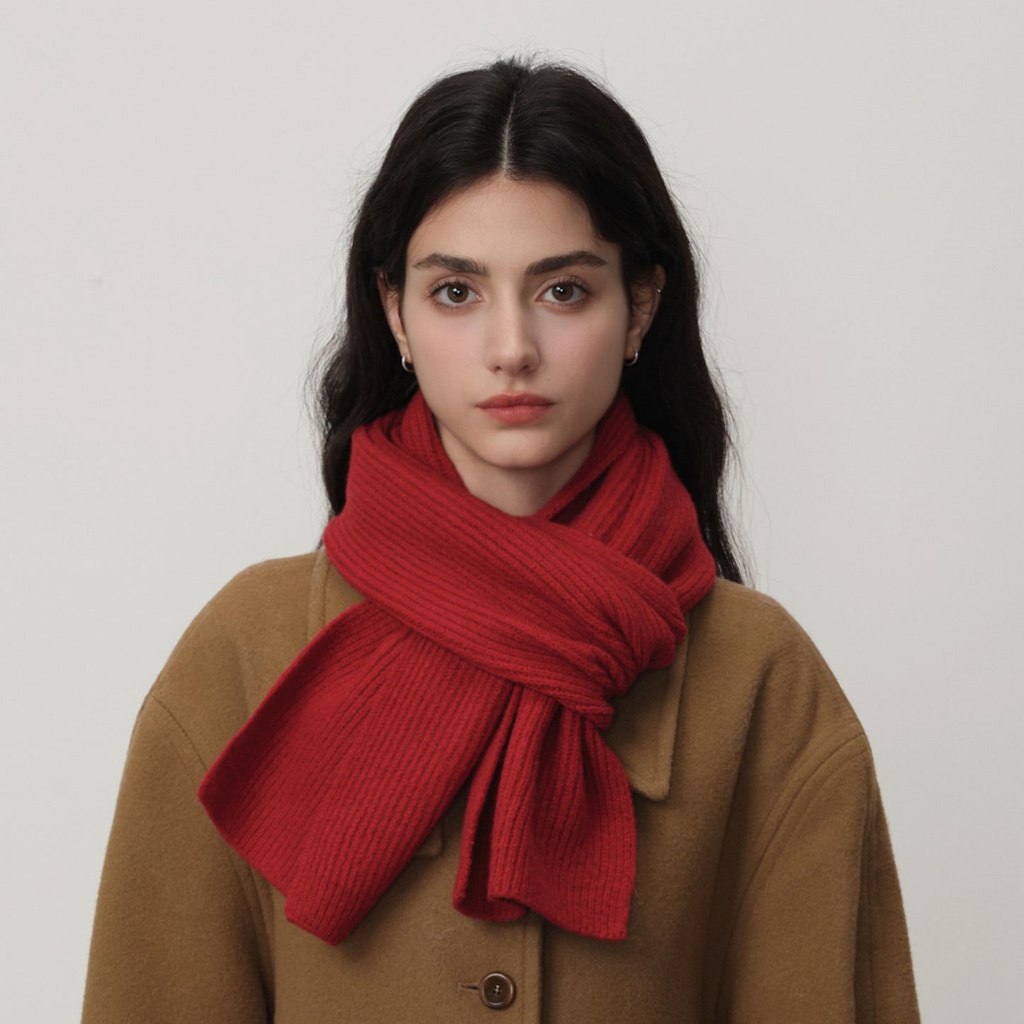 Wool Blend Knitted Scarf Soft Warm Cozy Fashionable Neck Warmer