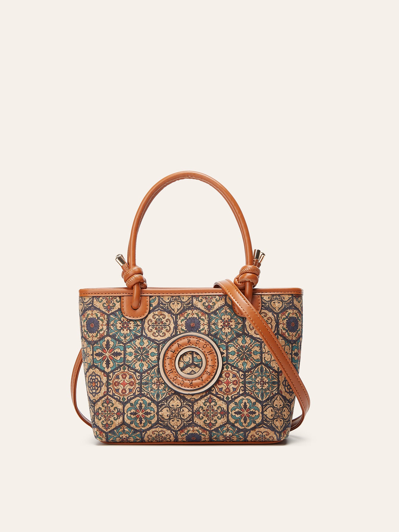 Vintage Cork Pattern Handbag Stylish Casual Tote Bag