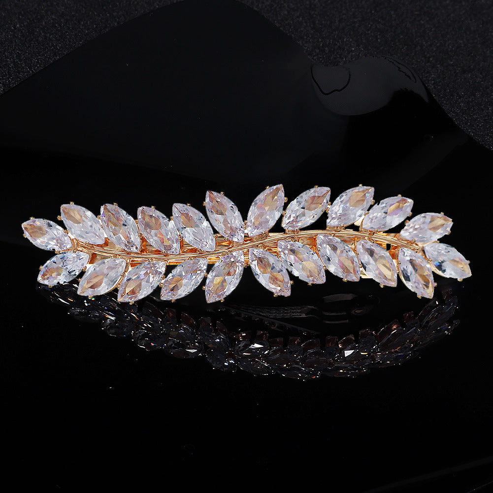 Elegant Rhinestone Hair Clips with Metal Side Pins