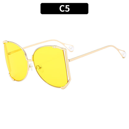 New Oversized Metal Frame Sunglasses UV400 Protection Stylish Eyewear
