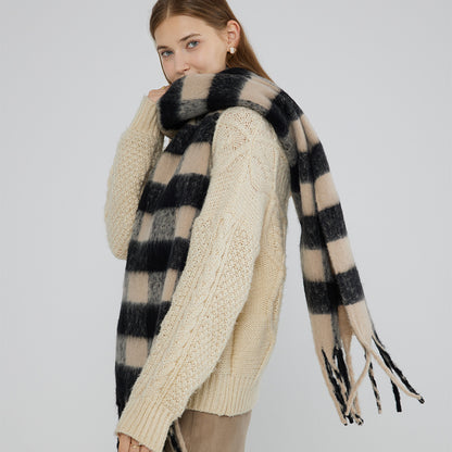 Chic Plaid Scarf for Women - Cozy Warm Shawl for Winter