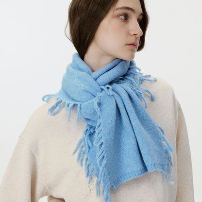Solid Color Knitted Fringe Scarf for Men and Women
