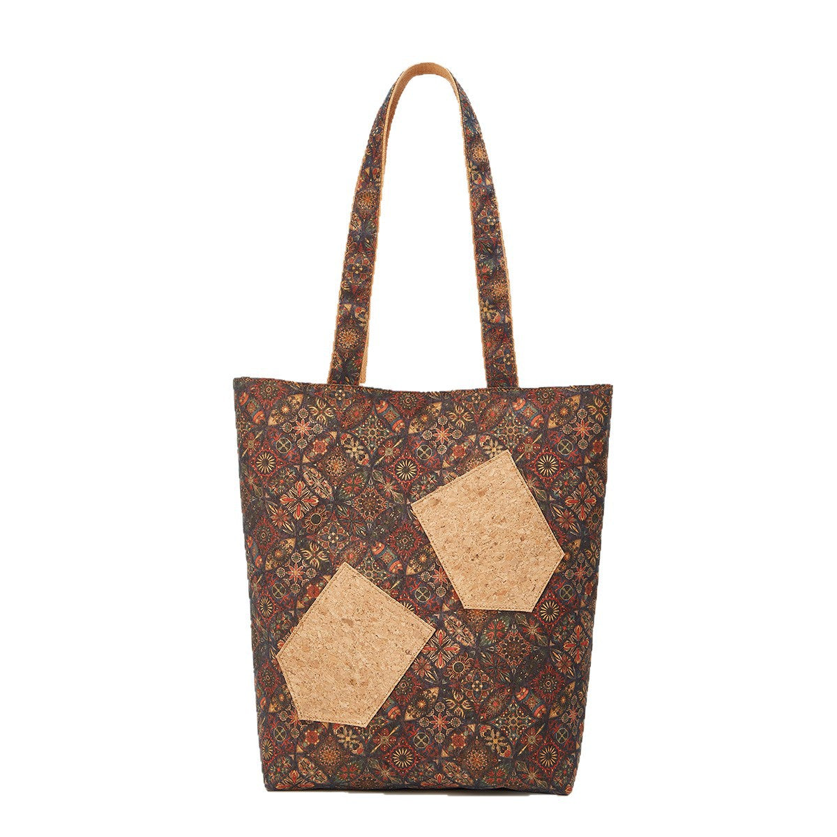 Trendy Retro Floral Cork Tote Bag Eco-Friendly Casual Bag