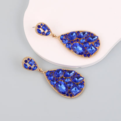Earrings Colorful Rhinestone Geometric Statement Fashion