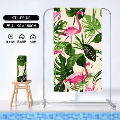 Printed Microfiber Beach Towel Absorbent Bath Towel