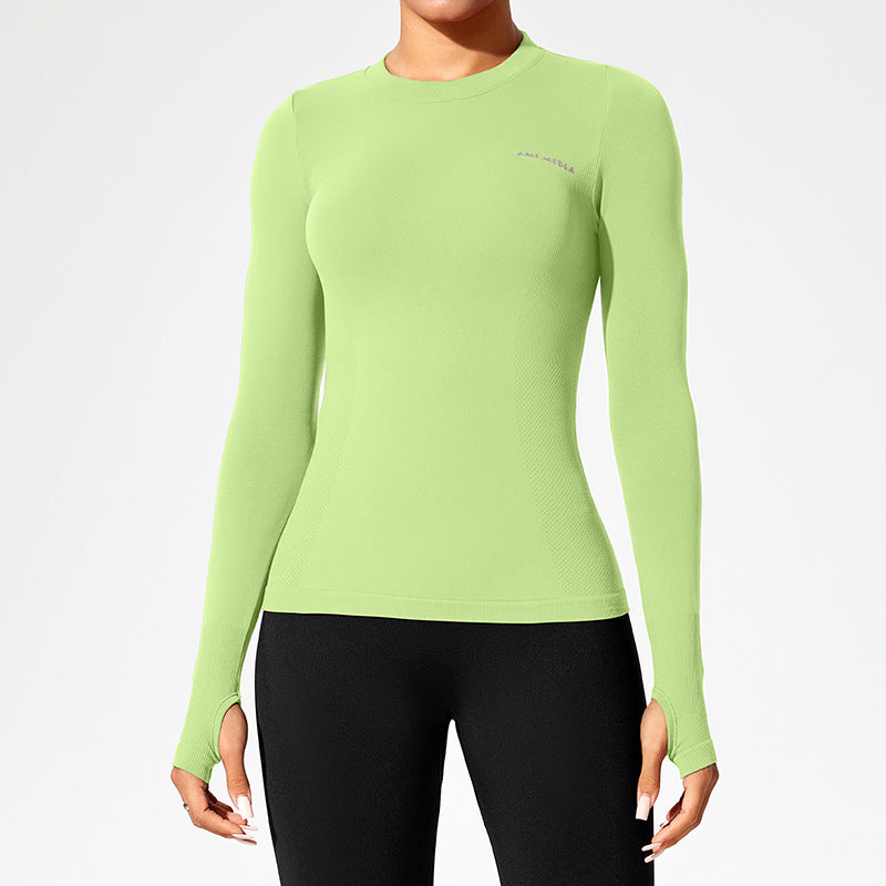 Women’s Fitted Long Sleeve Yoga Top - Moisture-Wicking Outdoor Training T-Shirt