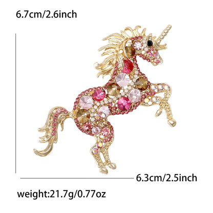 Elegant Unicorn Brooch with Rhinestones Stylish Accessory for All