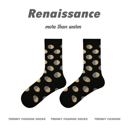 Mid Calf Seamless Wool Blend Striped Socks
