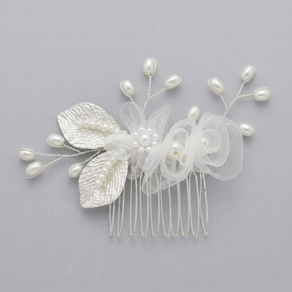 Exquisite Pearl and Crystal Flower Headpiece for Bridal Photoshoots