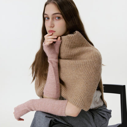 Chic High-Neck Button Neck Warmer Cozy Knit Scarf