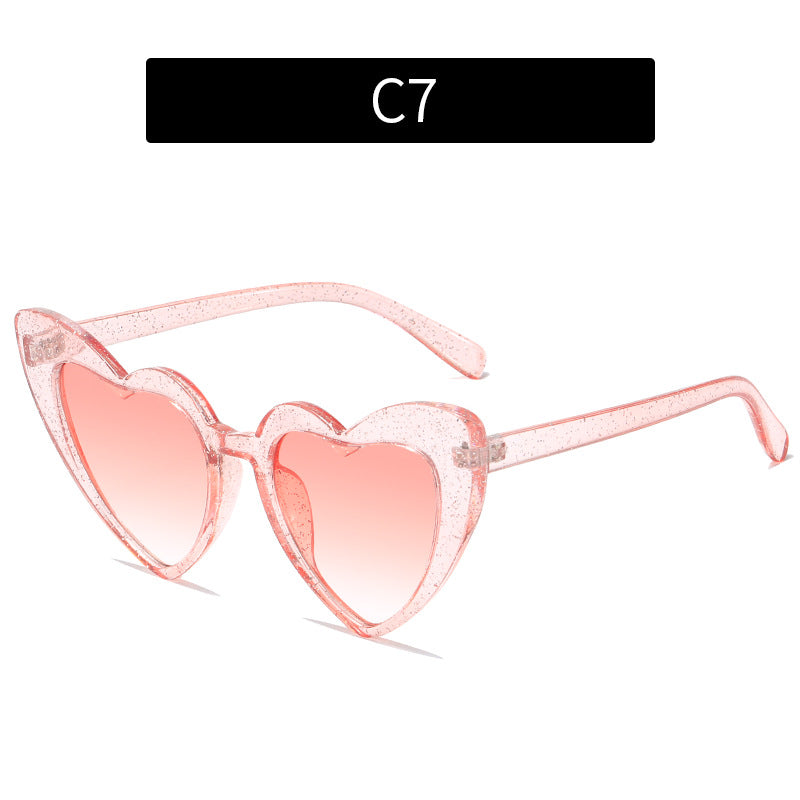 Trendy Heart-Shaped Sunglasses Colorful UV400 Beach Accessories